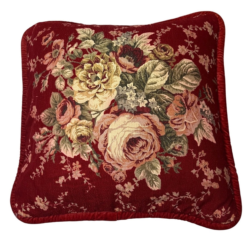 Waverly English Cottage Shabby Chic Cotton tapestry/Velvet Pillow Cover‎